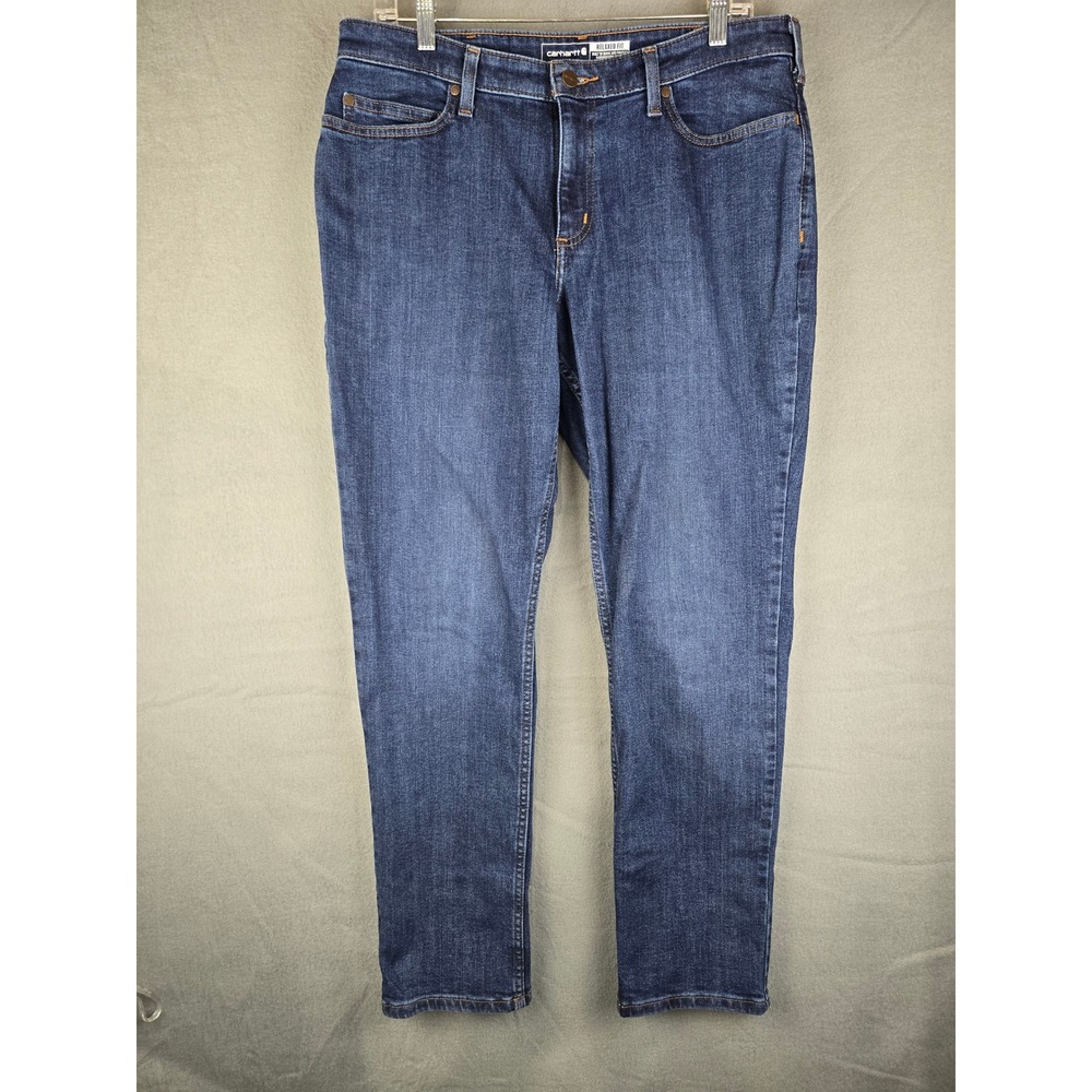 Carhartt Women's 12 Regular Relaxed Fit Jeans Blue Denim Workwear Casual